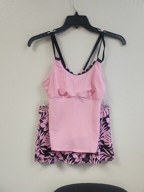 Modlily Tankini , Pink & Black Size M